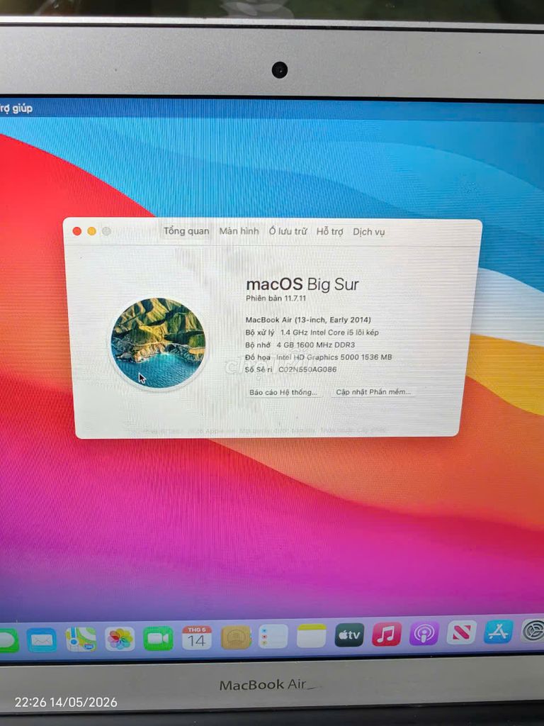 Apple MacBook Air 2014 Ngon sang trọng. Mua bán Laptop tại Quận Hai Bà Trưng Hà Nội được đăng bởi Cao Nguyen Van hình 1