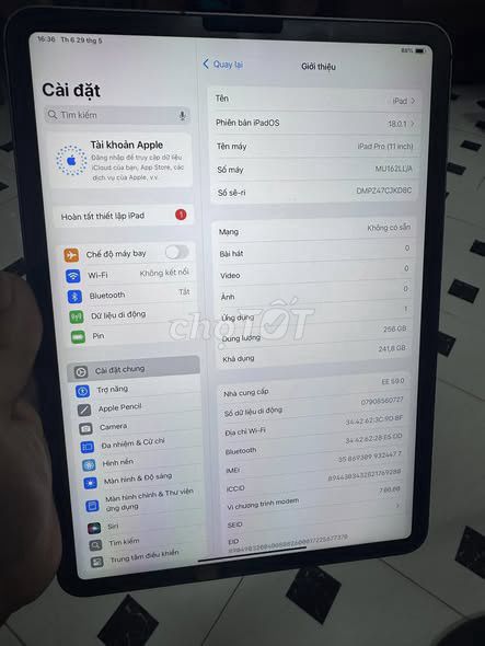 Apple iPad Pro 2018 256GB Xám. Mua bán Máy tính bảng tại Quận Ba Đình Hà Nội được đăng bởi Hội Đồ Điện Tử hình 1