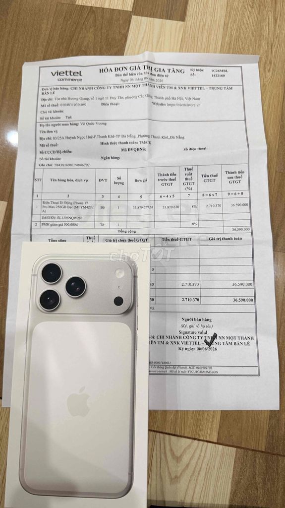 Apple iPhone 17 Pro Max 256GB Trắng Mới. Mua bán Điện thoại tại Quận Thanh Khê Đà Nẵng được đăng bởi Quốc Vương hình 1