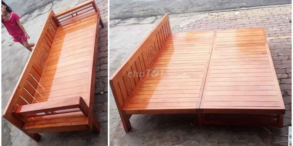 Giường ghế gấp gỗ xoan 1m6x2m. Mua bán Giường, chăn ga gối nệm tại Huyện Long Thành Đồng Nai được đăng bởi Trần Tú hình 1