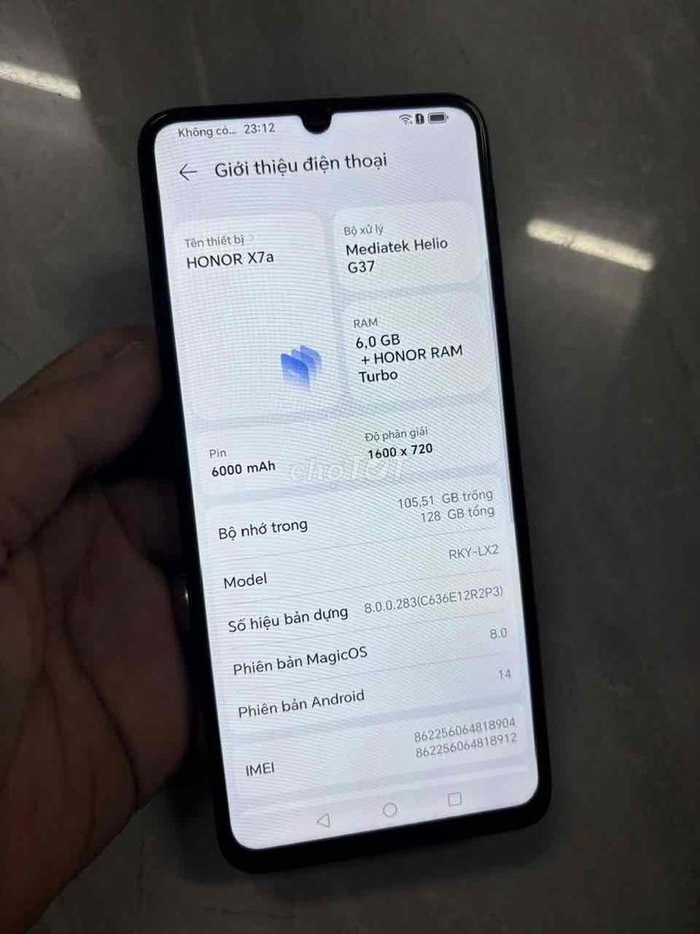 Honor X7A nguyên zin pin6000 chính hãng VN. Mua bán Điện thoại tại Quận 8 Tp Hồ Chí Minh được đăng bởi điện thoại giá rẻ  hình 1