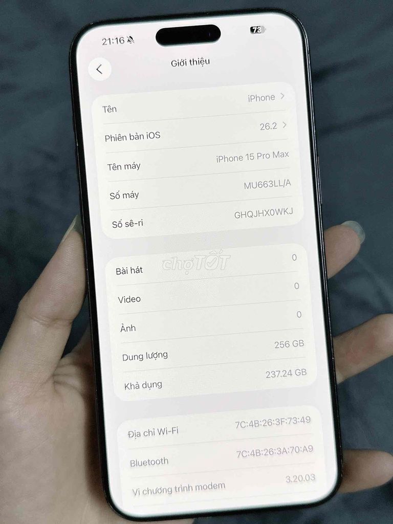 iPhone 15 Pro Max 256GB Đen Mỹ. Mua bán Điện thoại tại Huyện Yên Phong Bắc Ninh được đăng bởi Hm hình 1