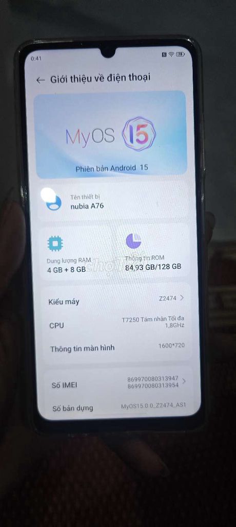 Nubia A76 8GB/128GB Đã qua sử dụng. Mua bán Điện thoại tại Thành phố Vĩnh Yên Vĩnh Phúc được đăng bởi hiệp gà hình 1
