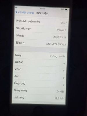 Iphone 6  64G full tính năng màn zin còn vân tay