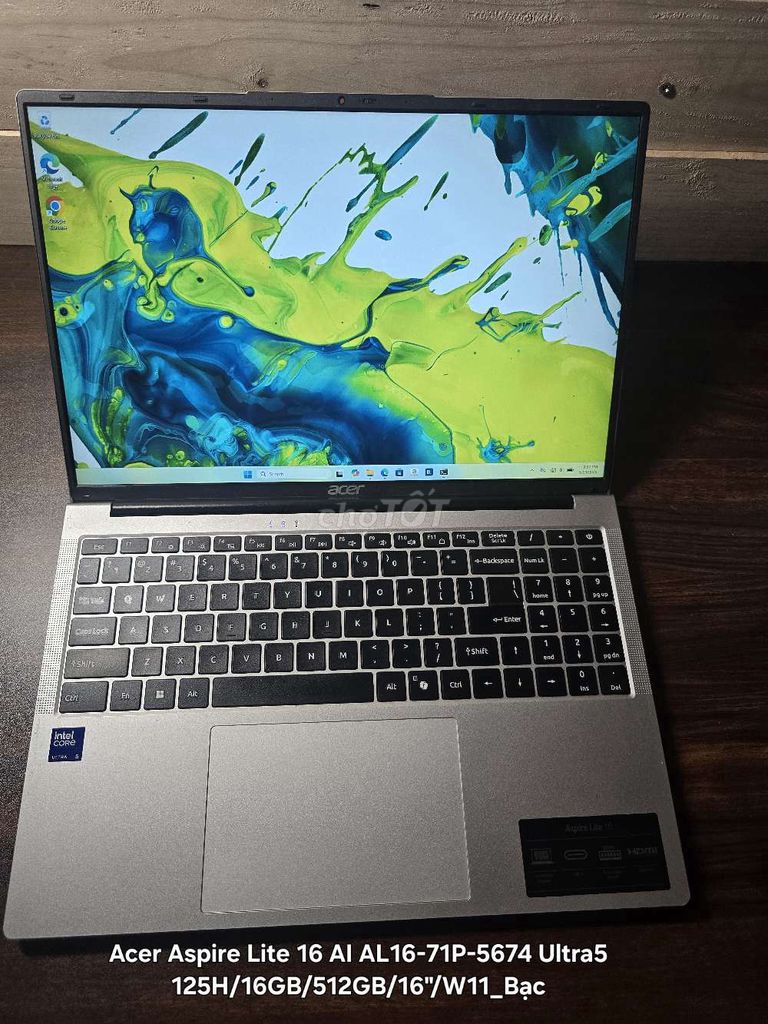 0193 Acer Aspire Lite 16 AI U5-125H/16G/512G. Mua bán Laptop tại Quận Bình Tân Tp Hồ Chí Minh được đăng bởi T D Laptop hình 1