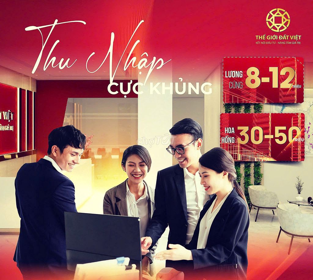 TUYỂN SALE BĐS, LỄ TÂN, NV CHĂM SÓC KHÁCH HÀNG. Việc làm tại Thành phố Thủ Dầu Một Bình Dương được đăng bởi Công Ty Cổ Phần Đầu Tư và Phát Triển Thế Giới Đất Việt hình 3