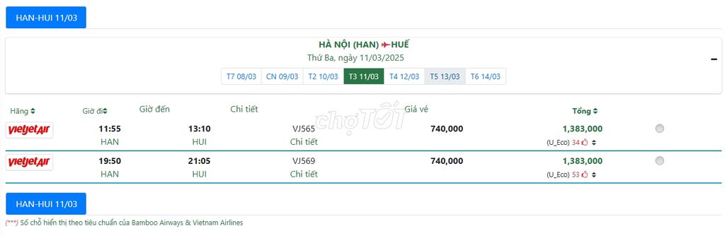 HÀ NỘI (HAN) HUẾ Thứ Ba, ngày 11/03/2025