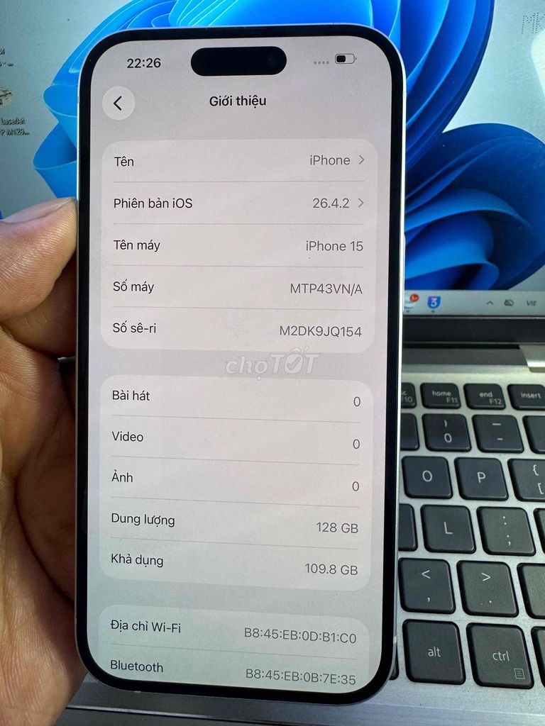 Apple iPhone 15 128GB Xanh 100%. Mua bán Điện thoại tại Quận 6 Tp Hồ Chí Minh được đăng bởi QUỐC THIÊN BÁN GÓP 0 ĐỒNG  hình 1