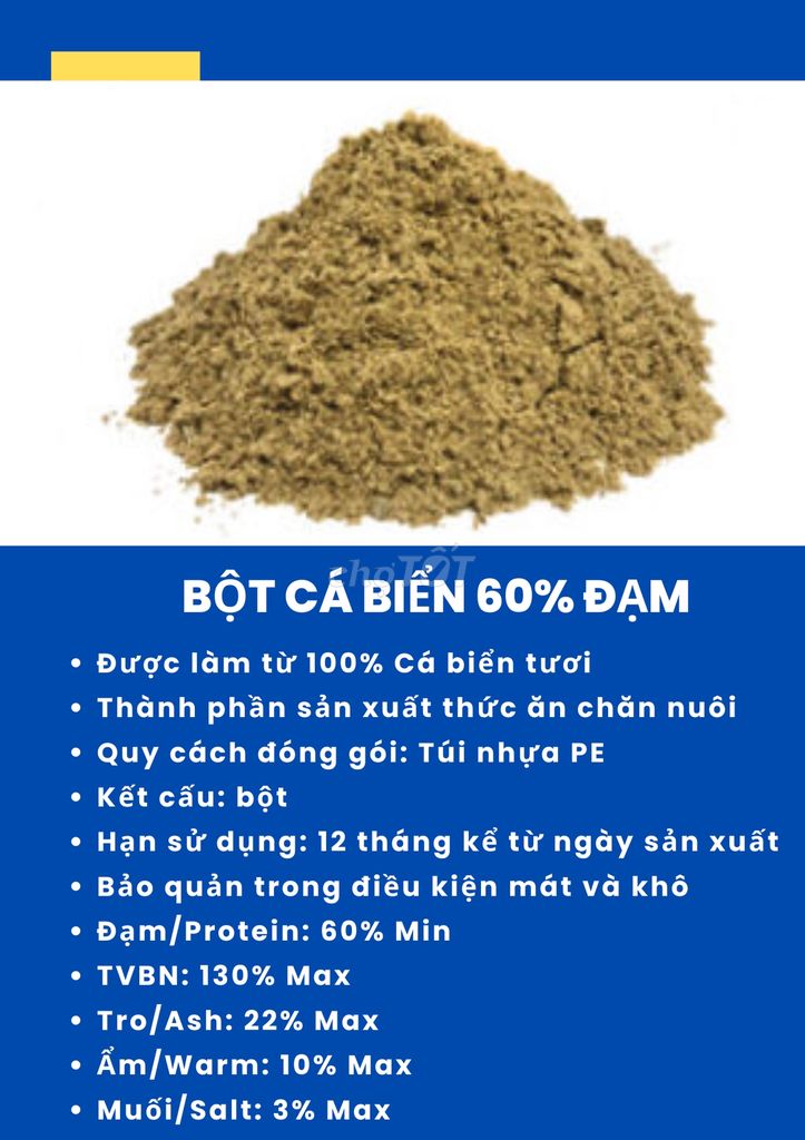 Bột cá biển 60 đạm