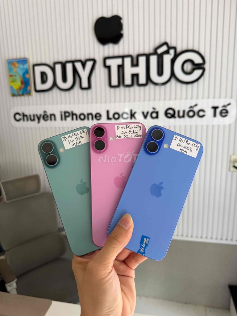 Apple iPhone 16 Plus 128GB Mỹ LikeNew đủ màu Đẹp. Mua bán Điện thoại tại Quận Ninh Kiều Cần Thơ được đăng bởi Duy Thức chuyên iphone Lock Cần Thơ hình 1