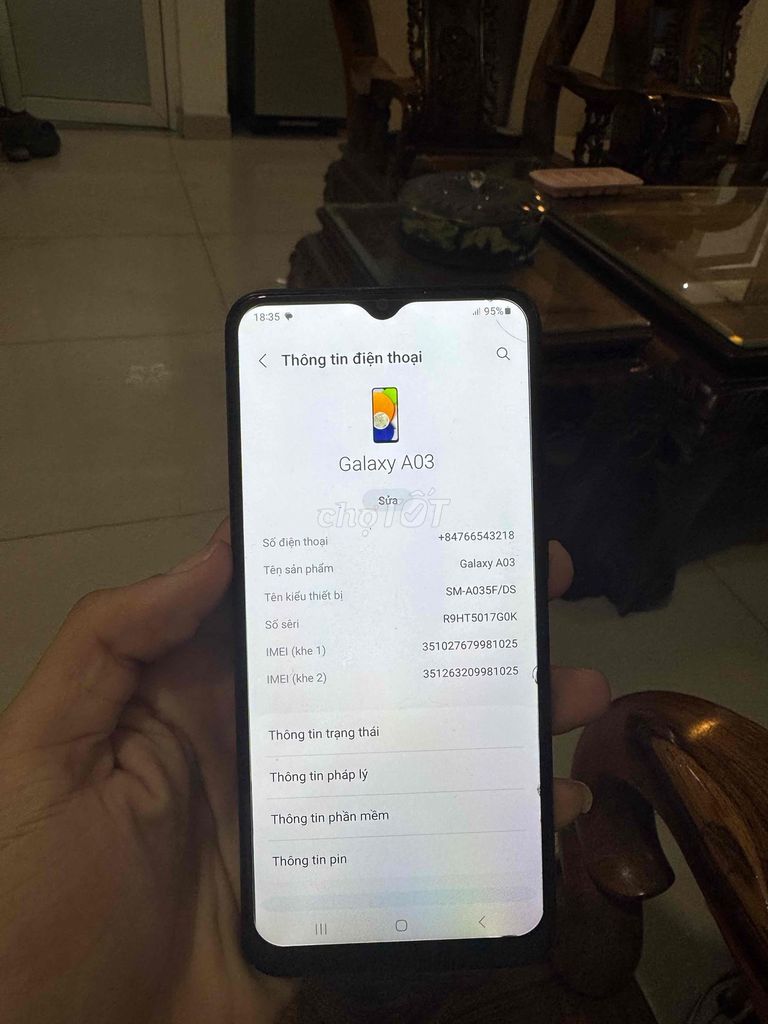 Samsung Galaxy A03 Đã qua sử dụng. Mua bán Điện thoại tại Thành phố Đà Lạt Lâm Đồng được đăng bởi Nguyễn Hoàng hình 1