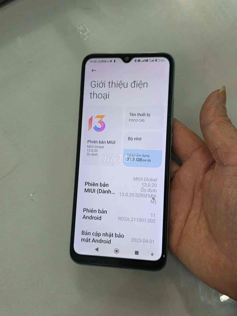 POCO C40 64GB Xanh. Mua bán Điện thoại tại Huyện Đan Phượng Hà Nội được đăng bởi sơn nguễn hình 1