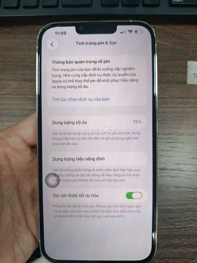 Apple iPhone 13 Pro Max 256GB 74%. Mua bán Điện thoại tại Thành phố Thủ Đức Tp Hồ Chí Minh được đăng bởi Sen vàng Svg hình 1