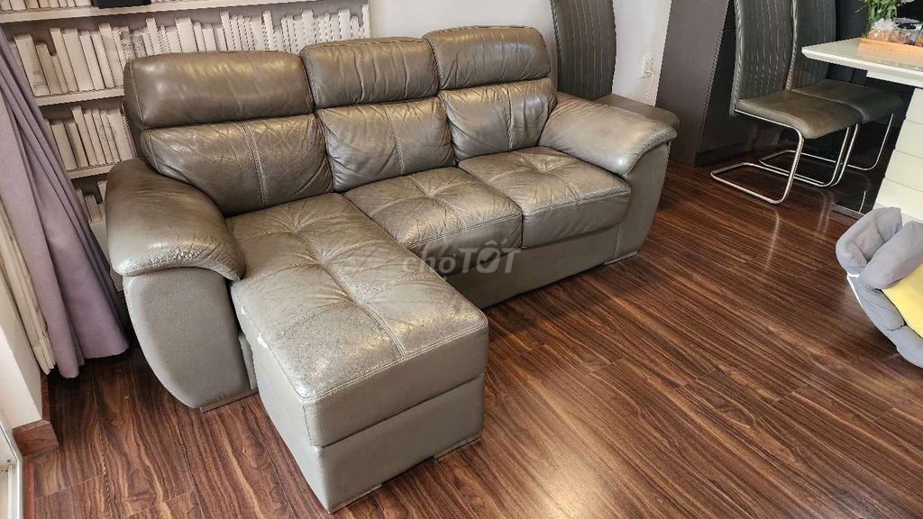 Ghế sofa chữ L da bò thật - hãng Cozy