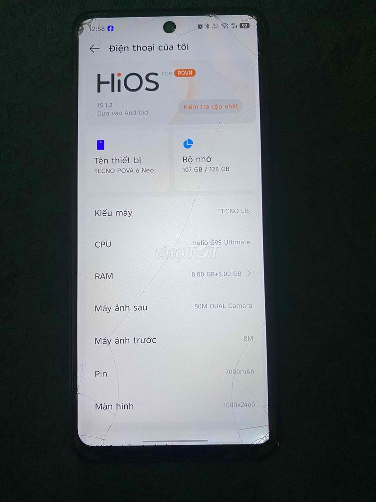 TECNO POVA 6 Neo 128GB. Mua bán Điện thoại tại Huyện Củ Chi Tp Hồ Chí Minh được đăng bởi W Luân hình 1