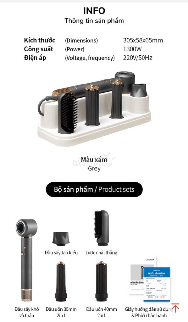 Máy sấy tóc Lock&Lock 4 trong 1