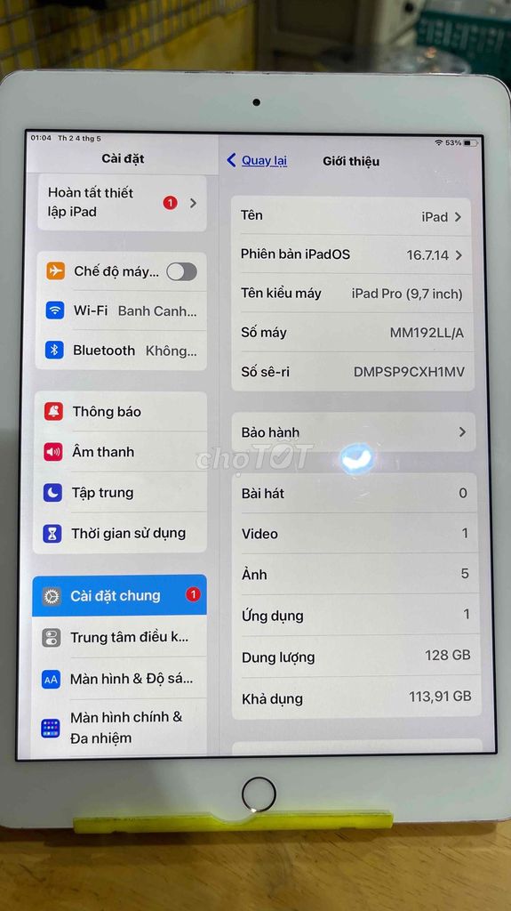 Apple iPad Pro 9.7 inch 128GB Vàng hồng. Mua bán Máy tính bảng tại Quận 8 Tp Hồ Chí Minh được đăng bởi TUYẾT NGA hình 1