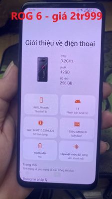 Rog phone 6 12/256G. Mua bán Điện thoại tại Quận Ba Đình Hà Nội được đăng bởi Minh Anh