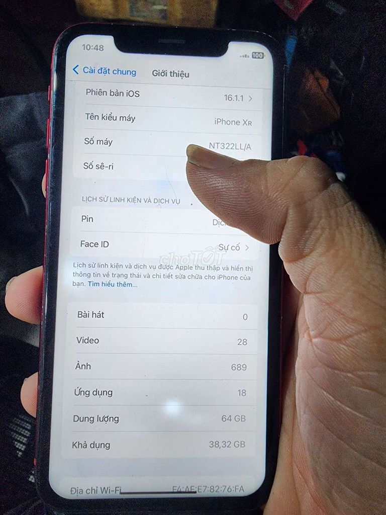 Apple iPhone XR 64GB Đỏ 75%. Mua bán Điện thoại tại Quận Bình Thạnh Tp Hồ Chí Minh được đăng bởi tùng  hình 1