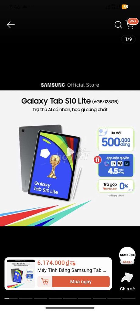 Samsung Galaxy Tab S10 Lite 10.9 inch 6GB/128GB. Mua bán Máy tính bảng tại Quận Cái Răng Cần Thơ được đăng bởi Tâm hình 1