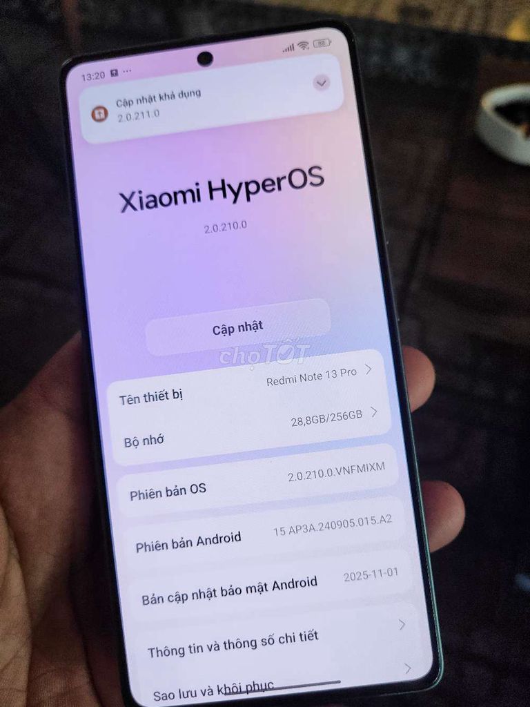 Xiaomi Redmi Note 13 Pro 256GB Xanh. Mua bán Điện thoại tại Quận Gò Vấp Tp Hồ Chí Minh được đăng bởi Pham Van Hung hình 1