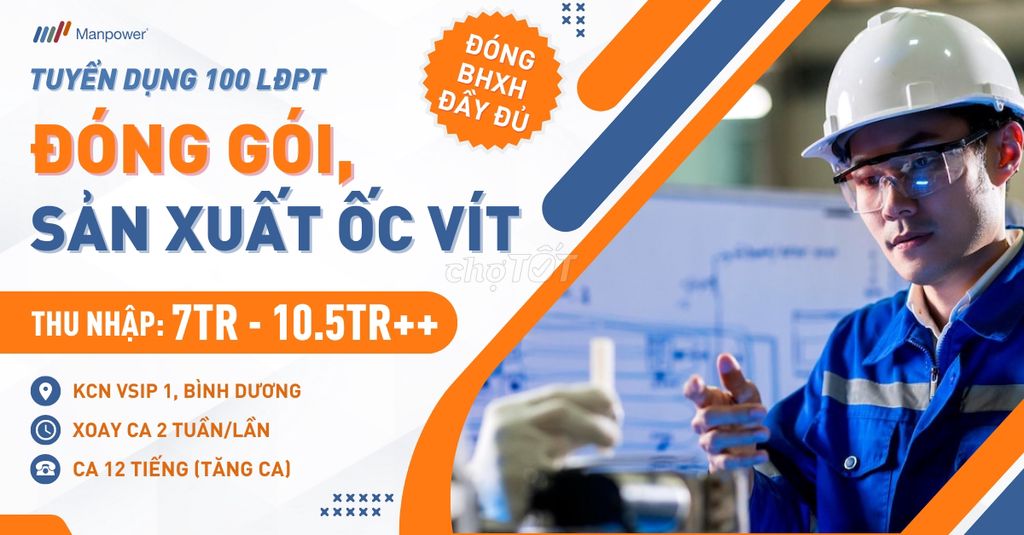 NHÂN VIÊN ĐÓNG GÓI, SẢN XUẤT ỐC VÍT