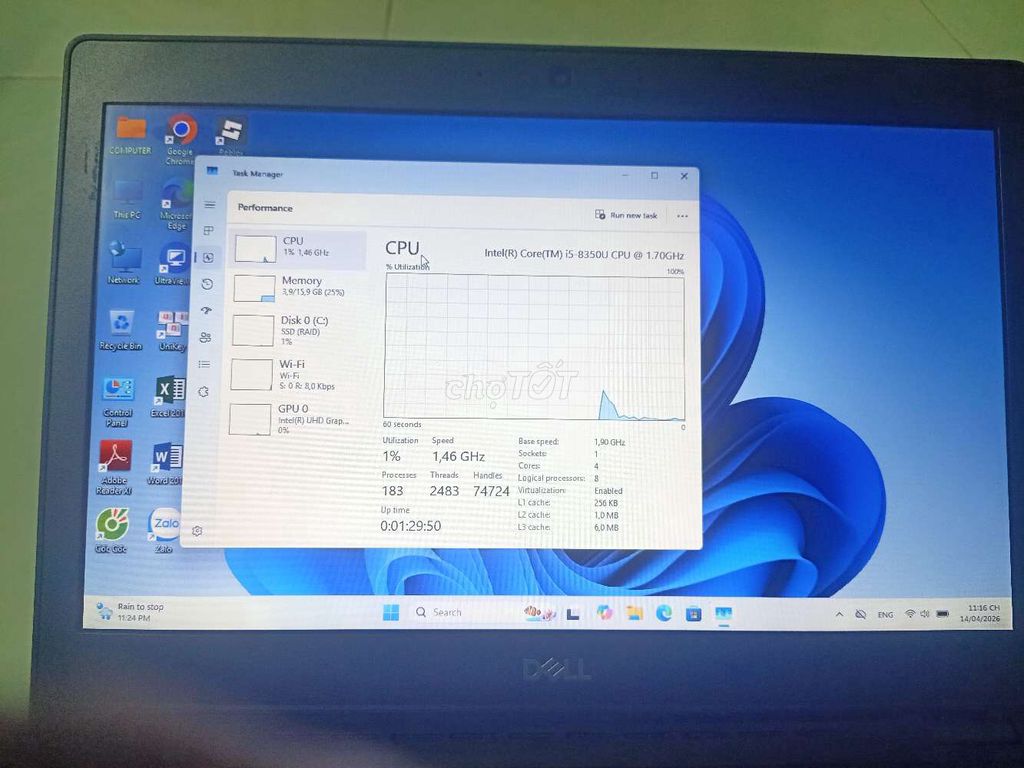 Dell Latitude 5290 i5-8350U 16GB/256GB. Mua bán Laptop tại Quận 8 Tp Hồ Chí Minh được đăng bởi Lý Hòa Phát hình 1