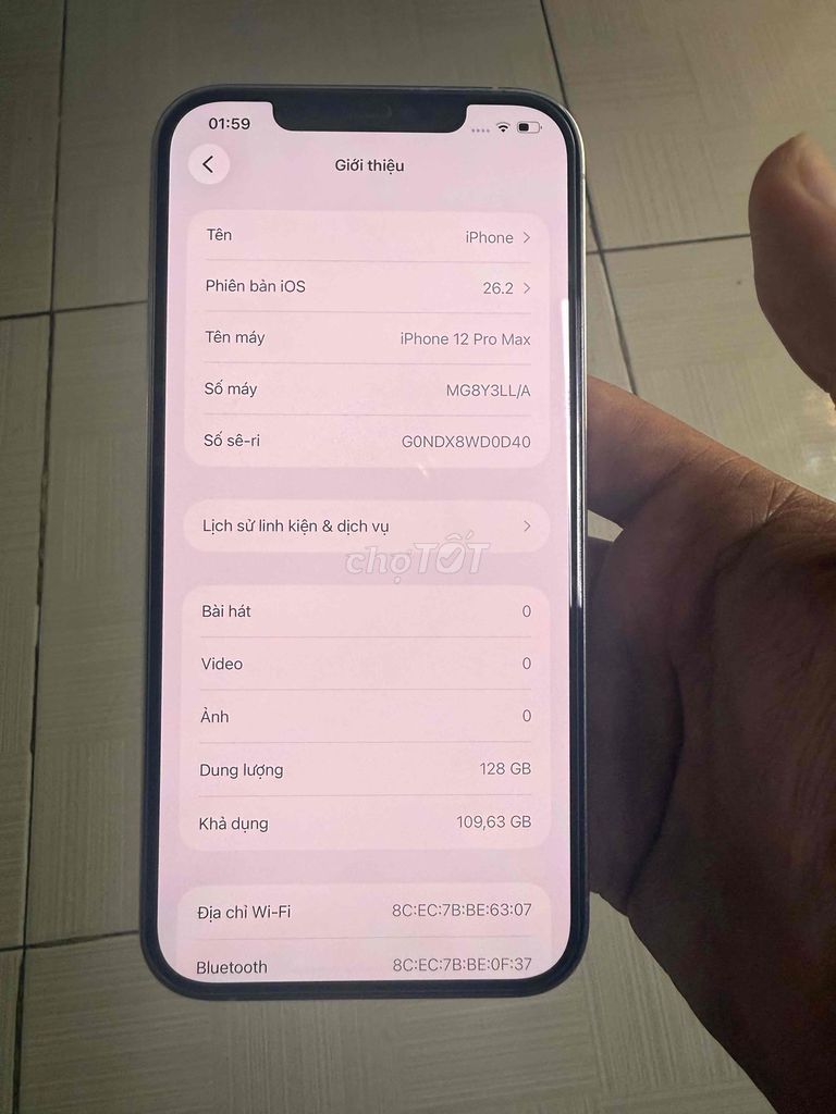Apple iPhone 12 Pro Max 128GB Đã dùng. Mua bán Điện thoại tại Quận Cẩm Lệ Đà Nẵng được đăng bởi NGUYỄN Văn Vũ hình 1