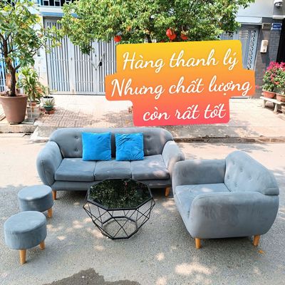 Thanh lý bộ sofa bọc nhung xanh củ. Mua bán Bàn ghế tại Quận Bình Thạnh Tp Hồ Chí Minh được đăng bởi Chợ nội thất Cũ TP HCM