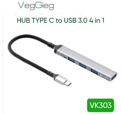 HUB Type C chia ra 4 cổng USB 3.0 VEGGIEG VK303