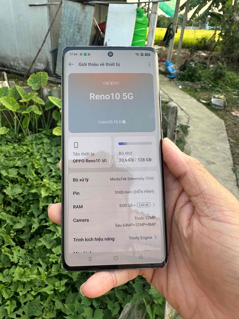 OPPO Reno 10 5G 128GB Xanh. Mua bán Điện thoại tại Huyện Gò Công Đông Tiền Giang được đăng bởi Phong Vũ hình 1