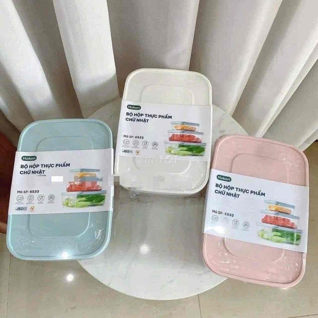 SET 3 HỘP NHỰA ĐỰNG THỰC PHẨM HOKORI