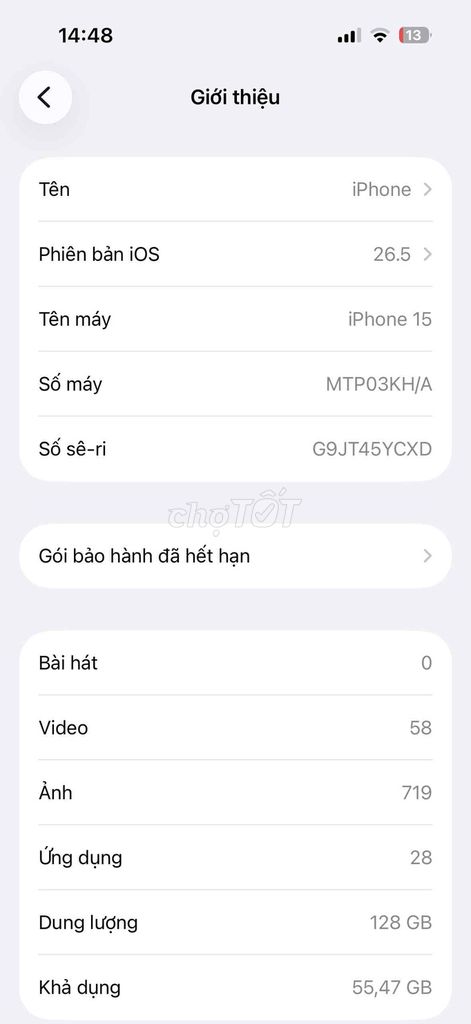 Apple iPhone 15 128GB Đã qua sử dụng. Mua bán Điện thoại tại Thành phố Thủ Dầu Một Bình Dương được đăng bởi Văn Luân hình 1