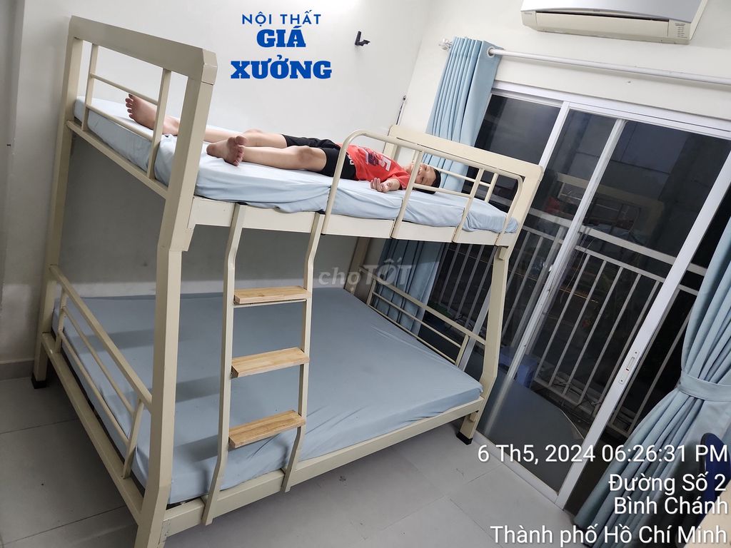 GIƯỜNG SẮT - GIƯỜNG LỚN - 2 TẦNG GIÁ RẺ HỜI --- RẺ. Mua bán Giường, chăn ga gối nệm tại Huyện Đức Hòa Long An được đăng bởi Nội Thất Giá Xưởng  hình 1