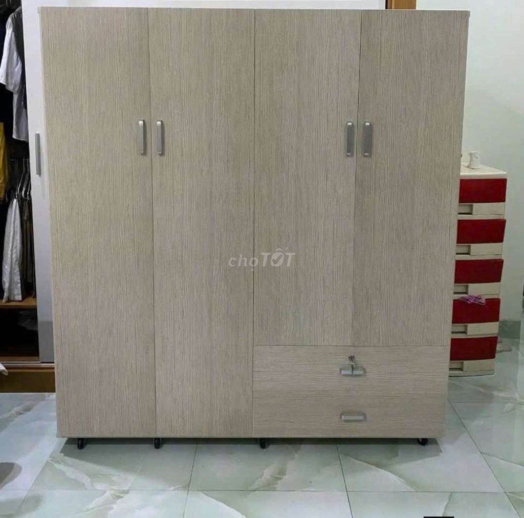 TỦ NHỰA ĐÀI 4 CÁNH MÀU VÂN GỖ SỒI CÓ GƯƠNG . Mua bán Tủ, kệ gia đình tại Thành phố Dĩ An Bình Dương được đăng bởi Tủ nhựa đài loan hoàng quân hình 1