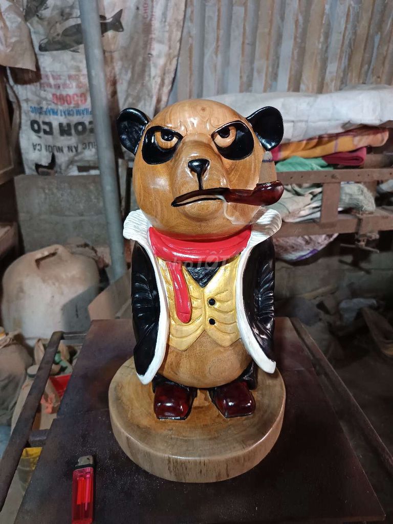Tượng xông trầm Gỗ Gấu trúc Nhả khói. Mua bán Đồ sưu tầm, đồ cổ tại Huyện Đông Hưng Thái Bình được đăng bởi vương hình 1