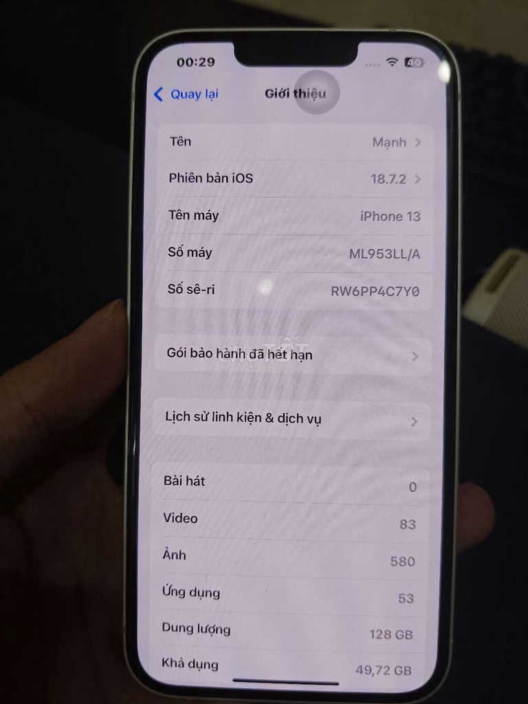 Apple iPhone 13 128GB Trắng. Mua bán Điện thoại tại Quận Hà Đông Hà Nội được đăng bởi Minh hình 1