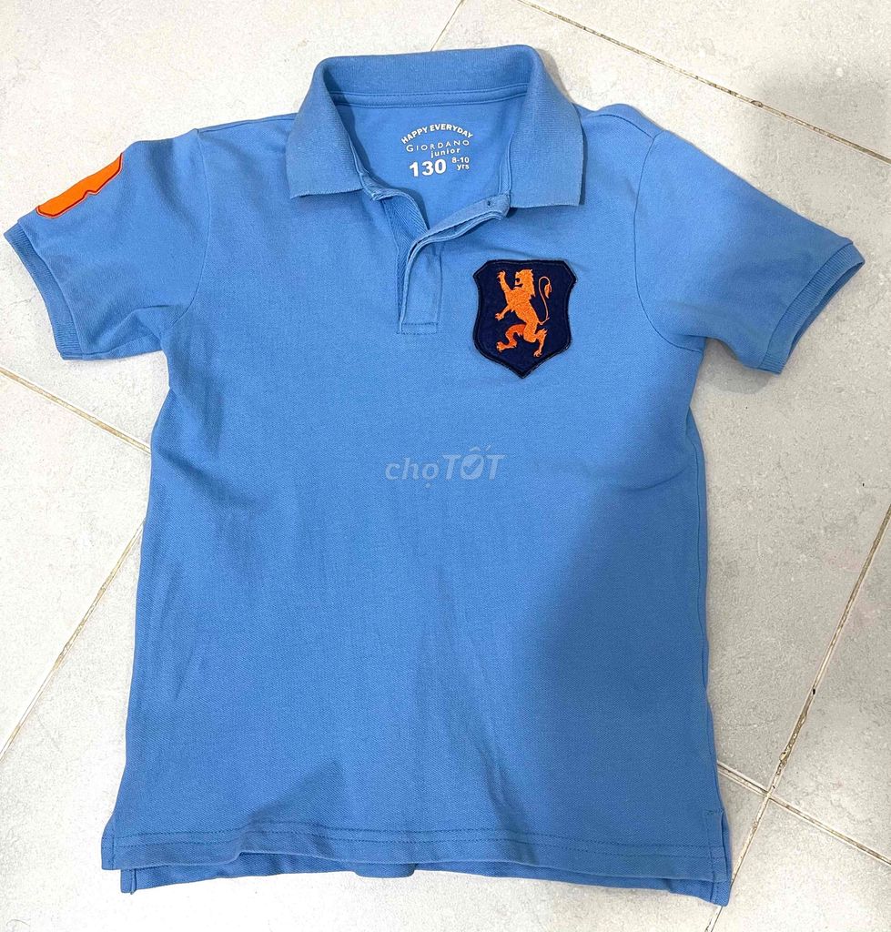 Áo polo bé hiệu Giordano Junior auth size 130 90%