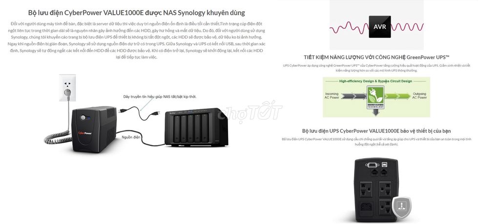 UPS hỗ trợ NAS Synology, Mini Server qua cổng USB
