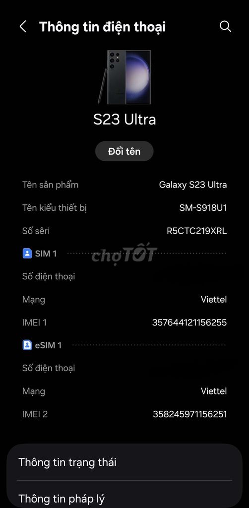 Samsung S23 Ultra 256GB Mỹ Đã dùng. Mua bán Điện thoại tại Huyện Đông Anh Hà Nội được đăng bởi Quân Anh hình 1