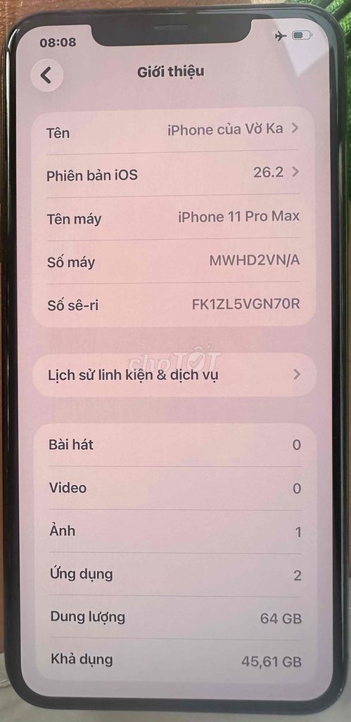 iPhone 11 Pro Max 64GB Xám. Mua bán Điện thoại tại Huyện Phú Vang Thừa Thiên Huế được đăng bởi Trờ Vờ Ka hình 1