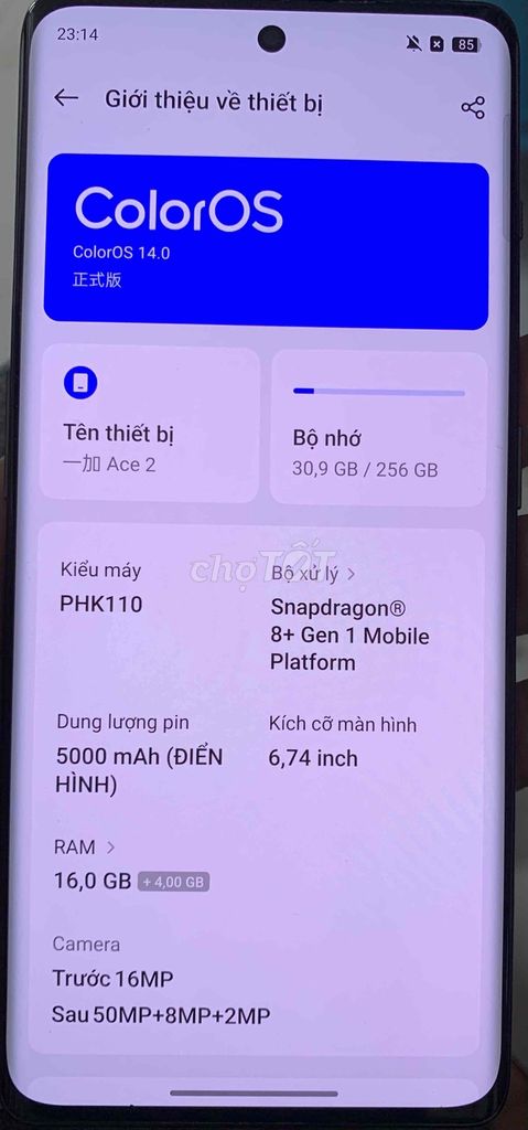 Oneplus ace 2 99% trần