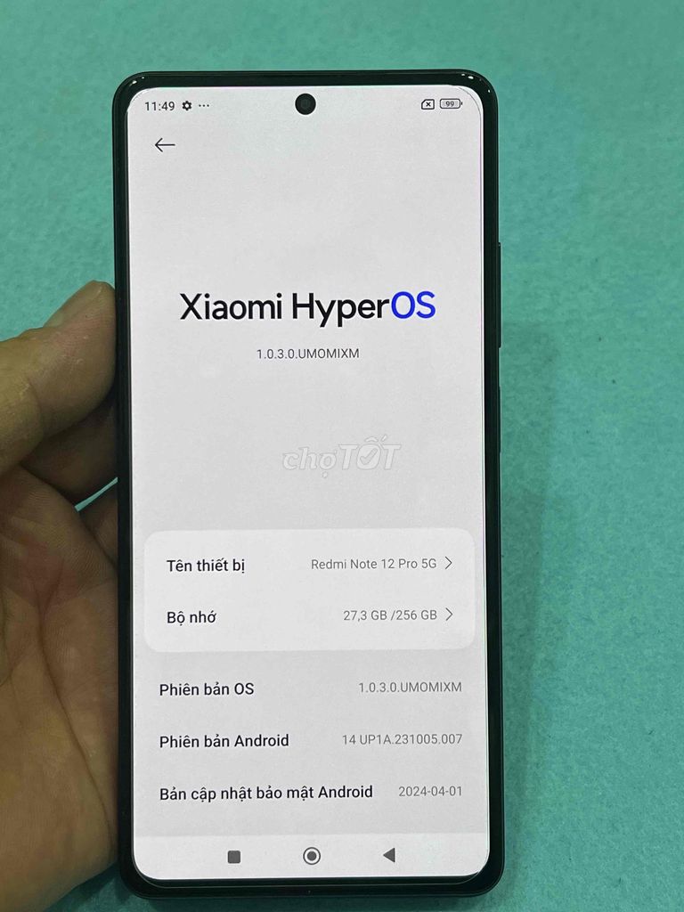 Xiaomi Redmi Note12pro, bản 8/256, đen, QT. Mua bán Điện thoại tại Quận Hoàng Mai Hà Nội được đăng bởi Nguyennoi hình 1