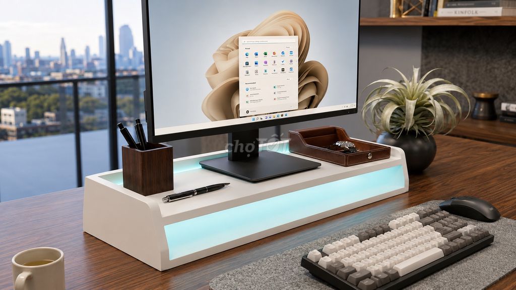Thanh lý Kệ màn hình Gỗ Trắng Đèn LED. Mua bán Đồ dùng văn phòng tại Quận 4 Tp Hồ Chí Minh được đăng bởi Lê Tuấn hình 1