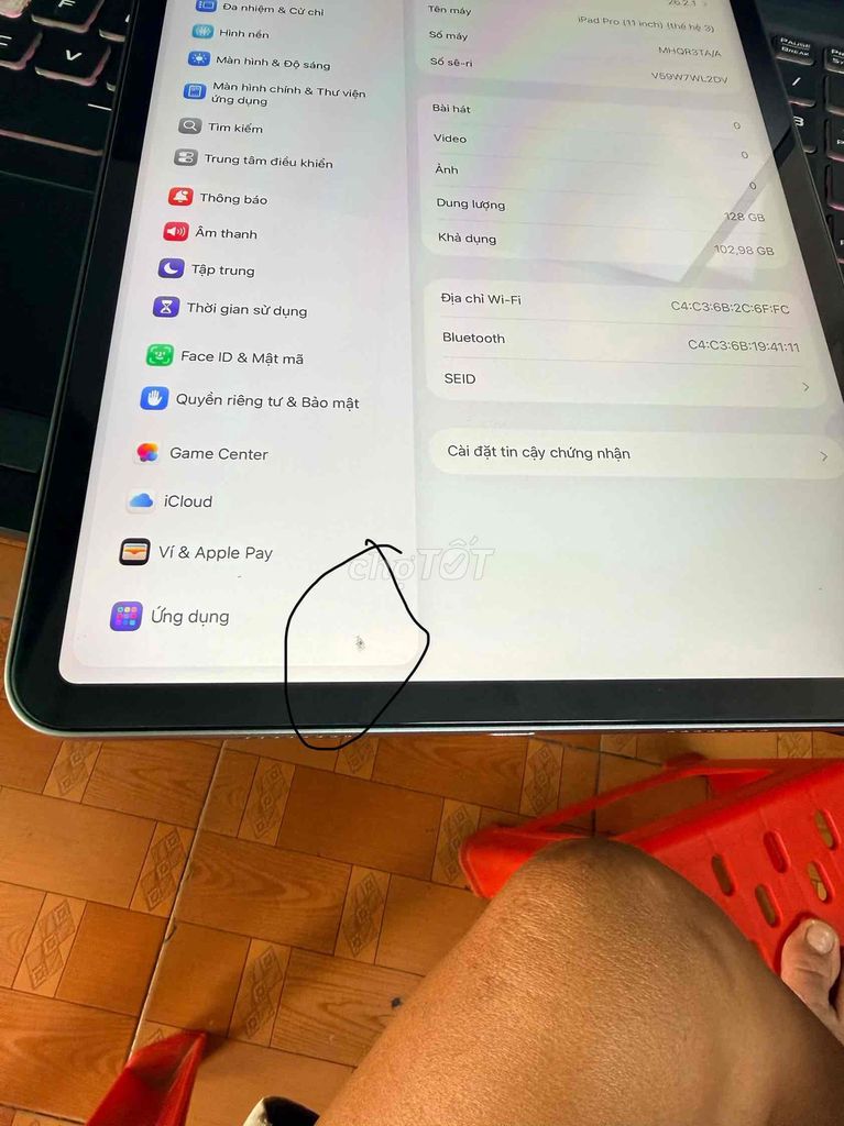 Ipad Pro 11 M1 128gb Wifi Gray nguyên zin. Mua bán Máy tính bảng tại Quận 6 Tp Hồ Chí Minh được đăng bởi Chuyên mua bán điện thoại laptop hình 1