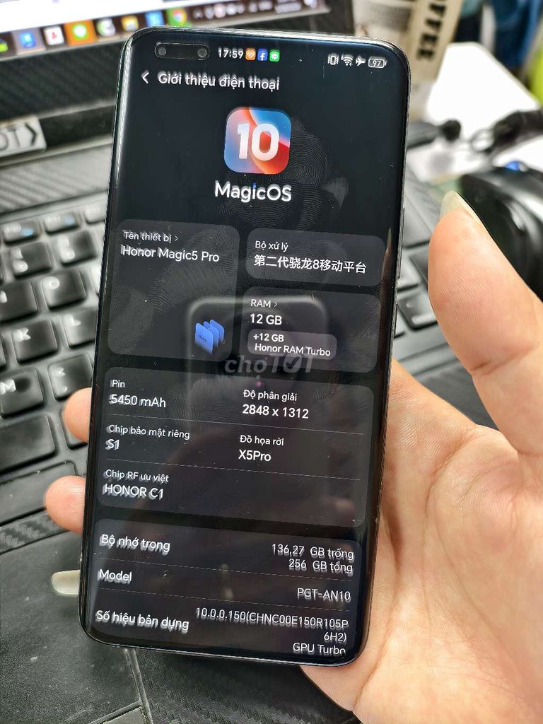 Honor Magic5 Pro 12/256GB Đen. Mua bán Điện thoại tại Quận Hoàn Kiếm Hà Nội được đăng bởi Phong hình 1