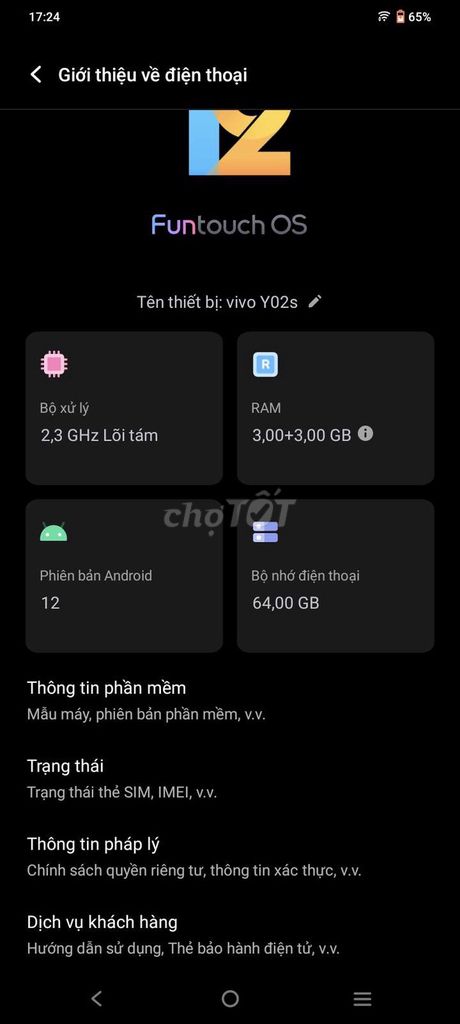 Vivo Y02s 64GB Khung bong tróc nhẹ. Mua bán Điện thoại tại Huyện Đạ Huoai Lâm Đồng được đăng bởi Minh Quan Minh hình 1