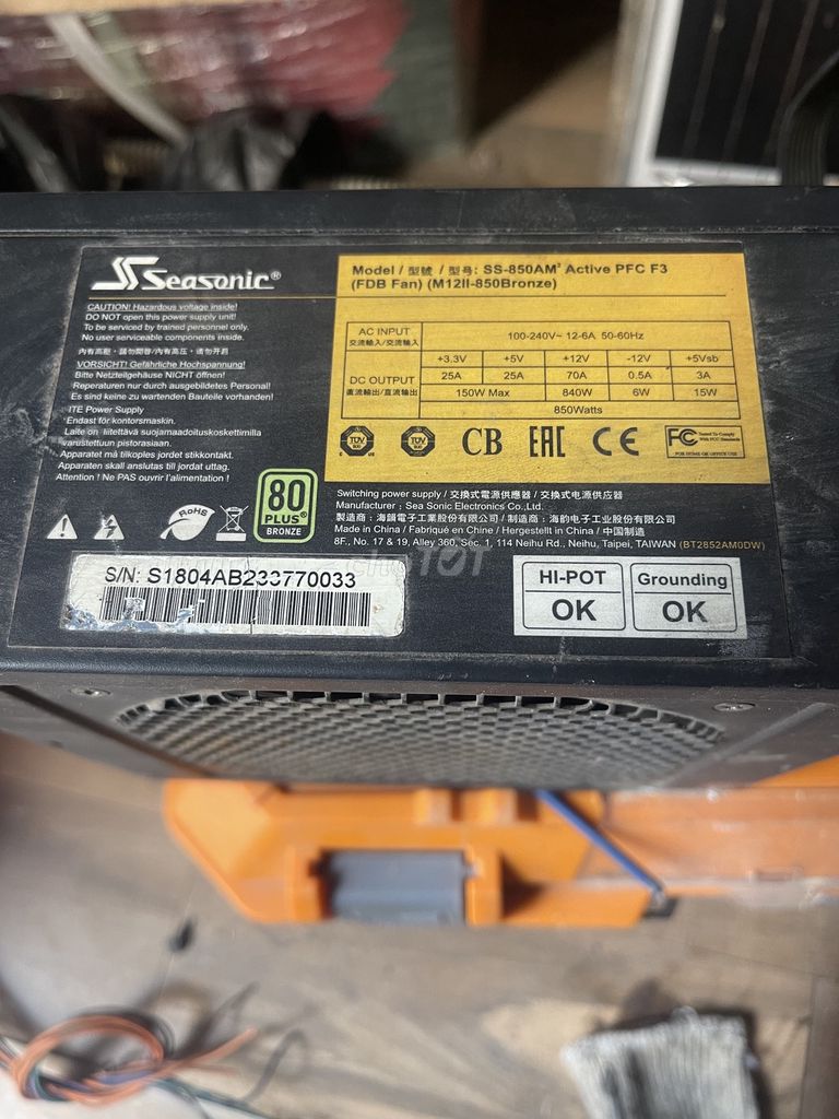 Nguồn máy tính Seasonic M12II-850 Bronze. Mua bán Linh kiện (RAM, Card...) tại Huyện Thanh Oai Hà Nội được đăng bởi NỘI PHẠM ĐĂNG hình 1