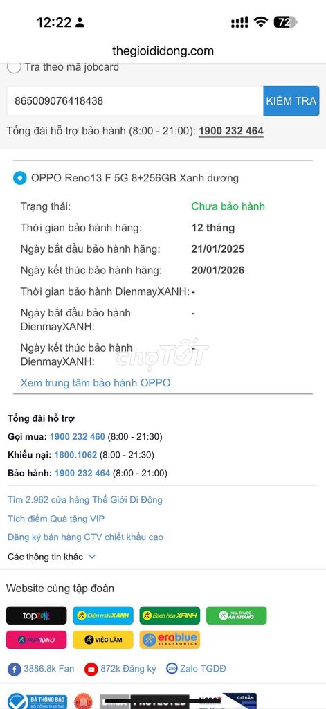 oppo reno 13F 5g mới kích tgdd