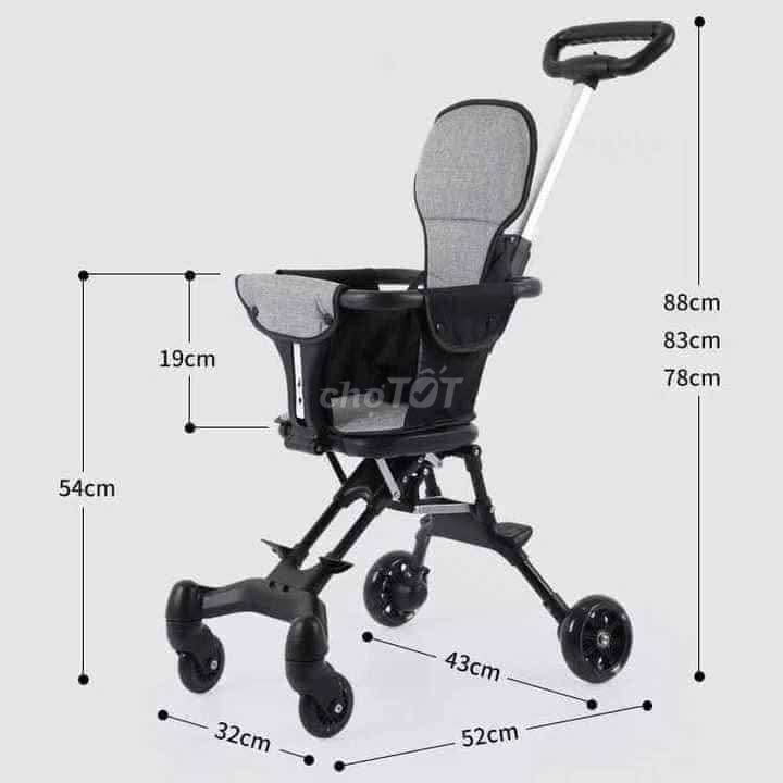 Xe đẩy em bé Xám Kim loại, Vải. Mua bán Mẹ và bé tại Huyện Trảng Bom Đồng Nai được đăng bởi bánkhongbánthìthoi hình 1